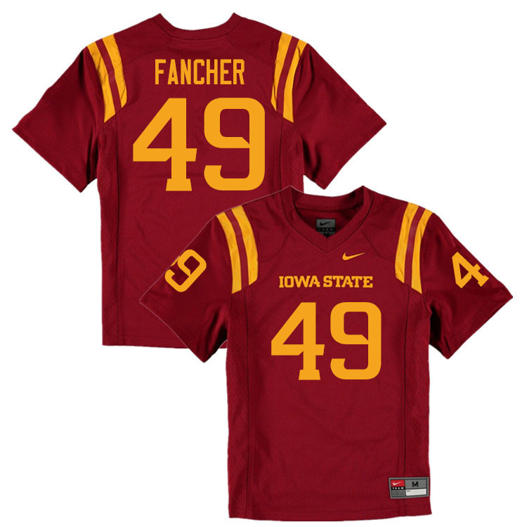 Iowa State Cyclones Men's #49 Trey Fancher Nike NCAA Authentic Cardinal College Stitched Football Jersey JB42P06NI